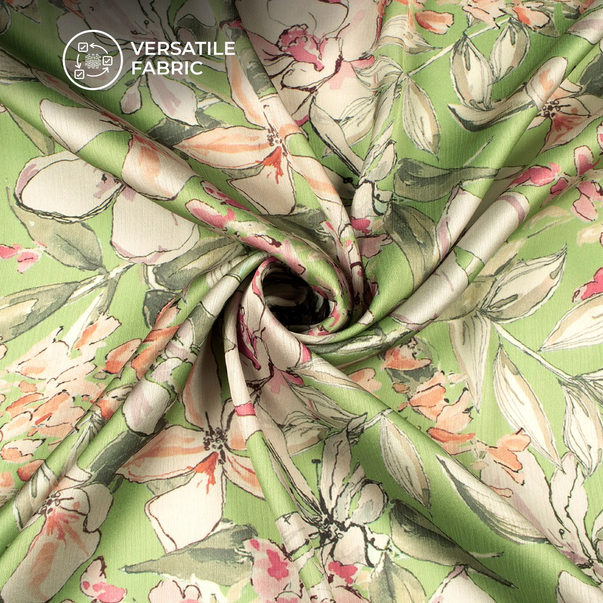 Bestselling Floral Digital Print Chiffon Satin Fabric