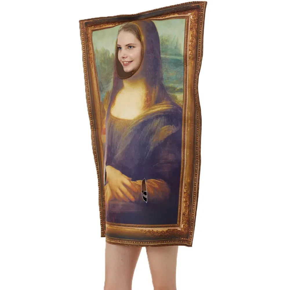 Cosplay Funny Mural Chic Frock Classic Sponge Carnival Mona Lisa Outfit