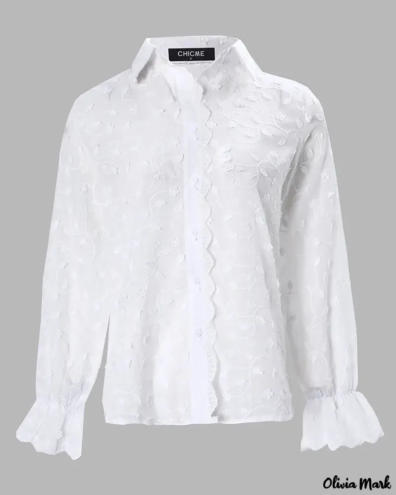 Deanwangkt - Embroidered Long Sleeve Button Down Shirt