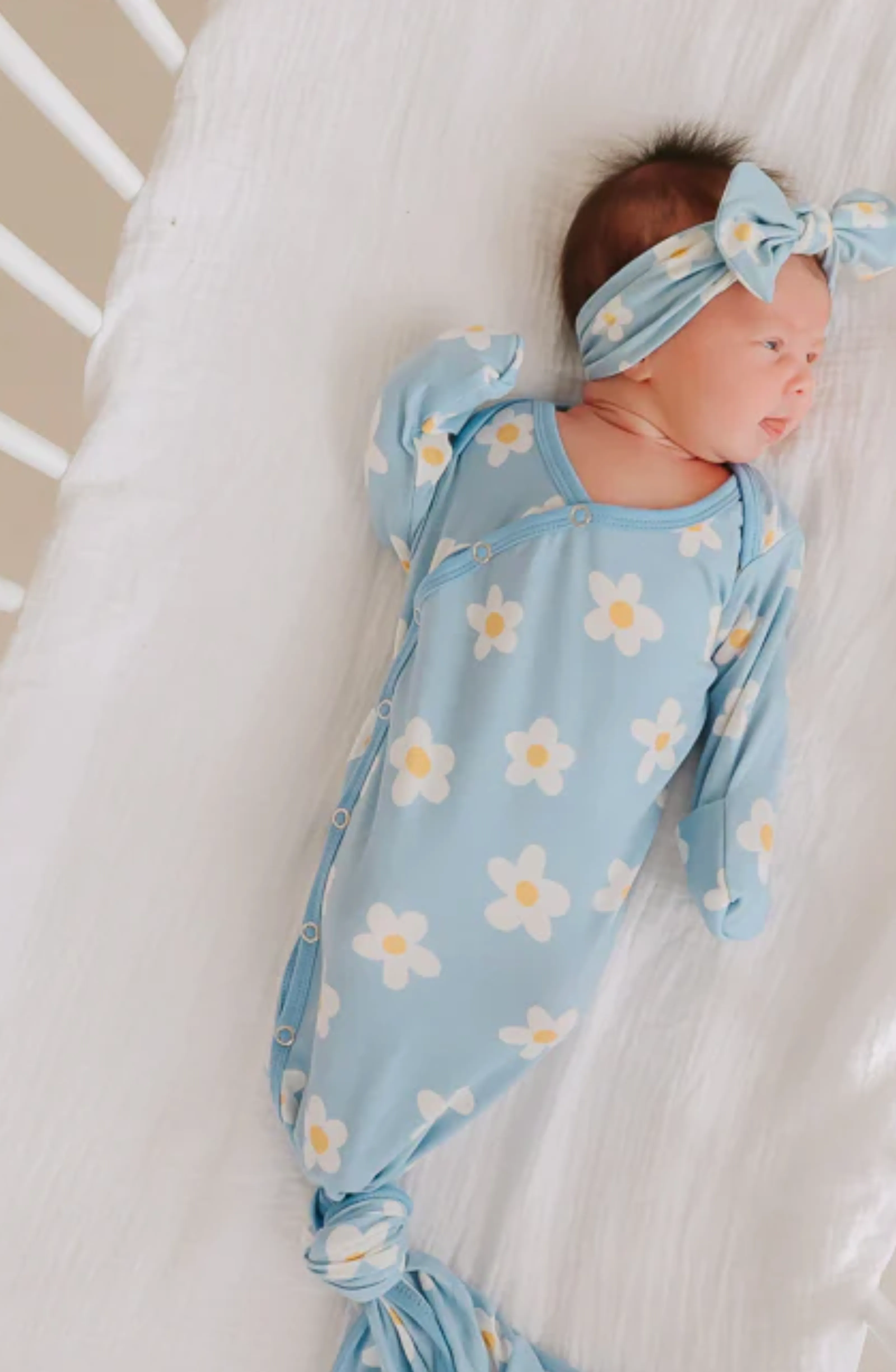 Della Newborn Knotted Gown | Copper Pearl