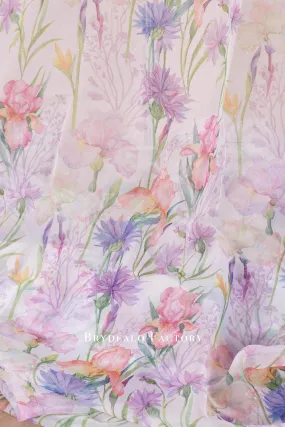 Designer Colorful Floral Organza Fabric