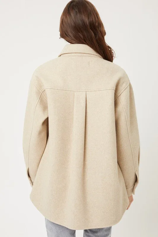 Fleece Oversized Shacket in Several Neutral Colors