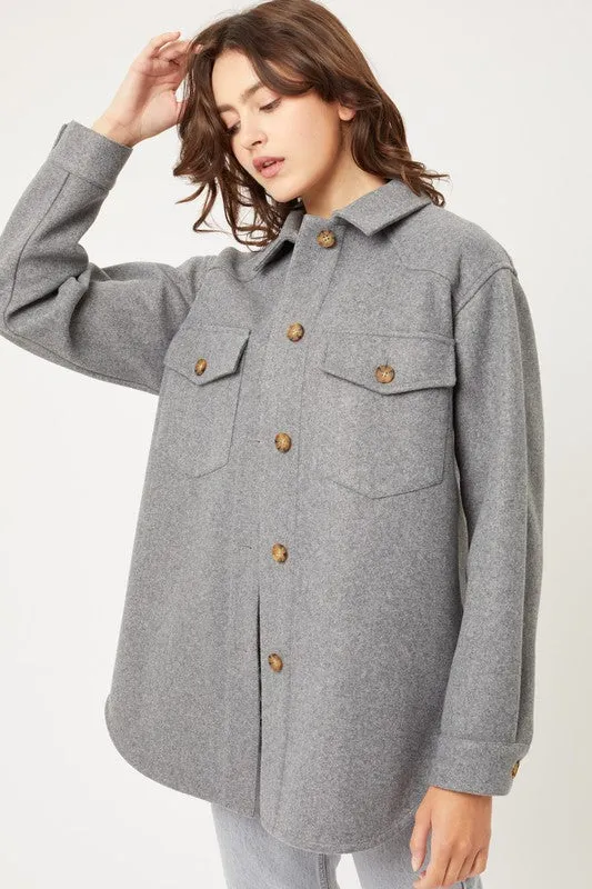 Fleece Oversized Shacket in Several Neutral Colors