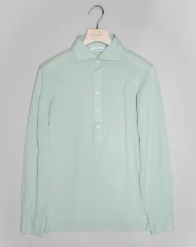 Gran Sasso Cotton Pop-Over Shirt / Light Green