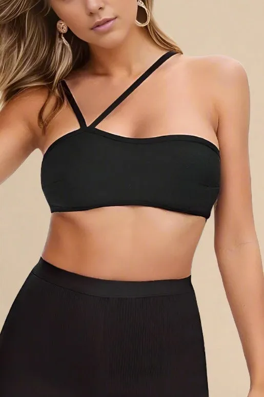 Lina Bandage Strapless Crop Top - Classic Black