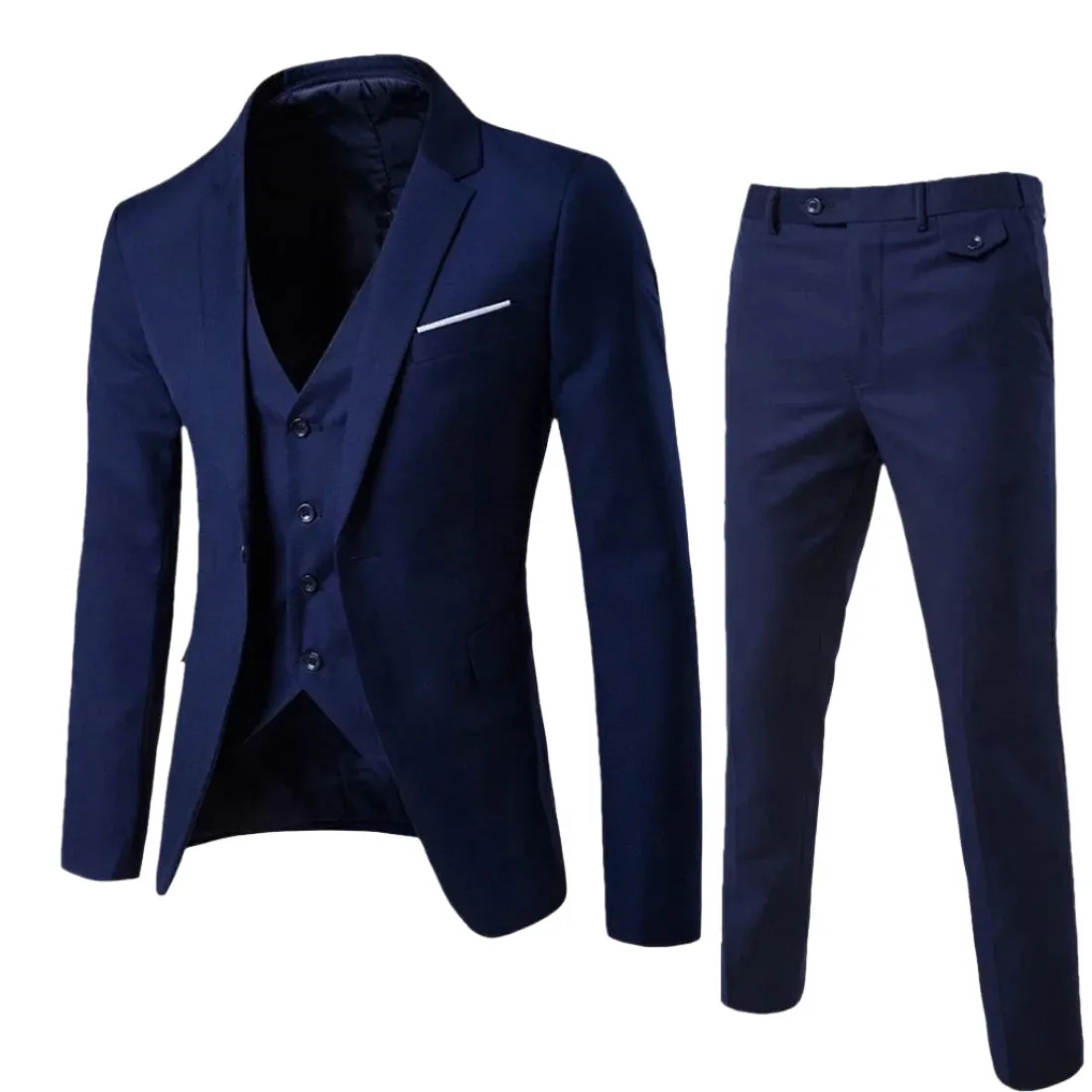 Luxury Designer Blazers Elegant Business Full Vest Pants Coats 1 Button Jackets 3 Pcs Set