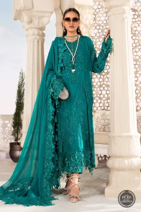 MARIA.B Luxury Chiffon Collection – MPC-22-203-Deep and Sea Green