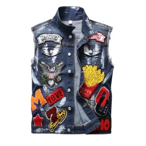 Men Patchwork Vest