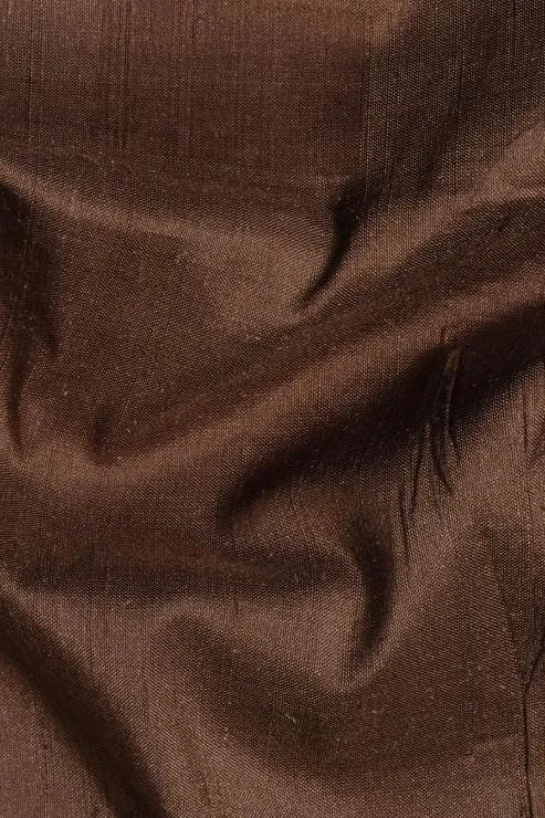 Mocha Brown Silk Shantung 54" Fabric