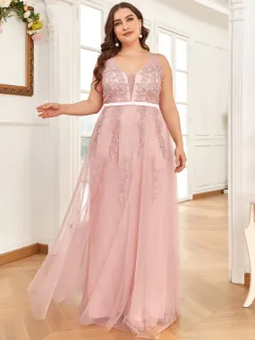 Plus Size Maxi Long Elegant Ethereal Tulle Evening Dress