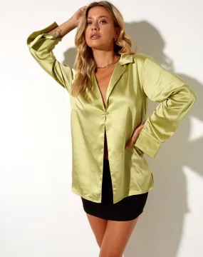 Saras Shirt in Satin Nile Green