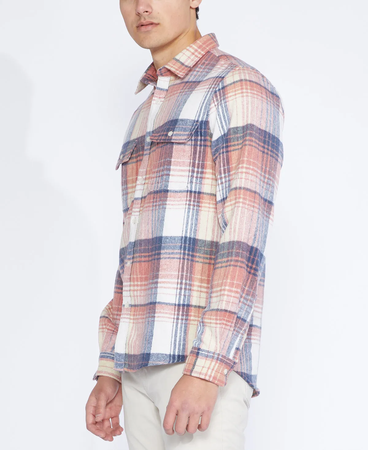 Silas Flannel Shirt (Salmon)