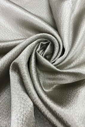 Premium Hammered Silver Silk Satin Fabric