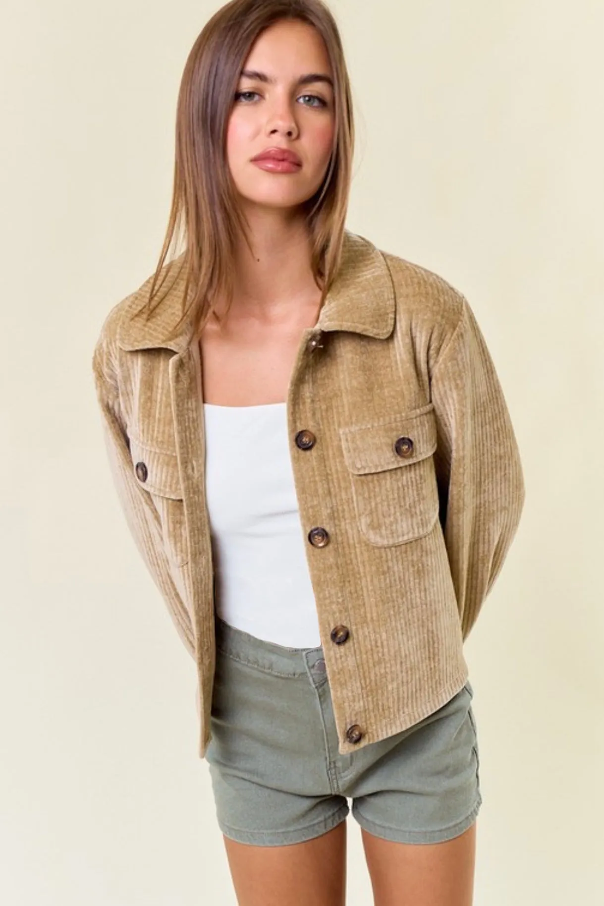 Wheat Velour Jacket