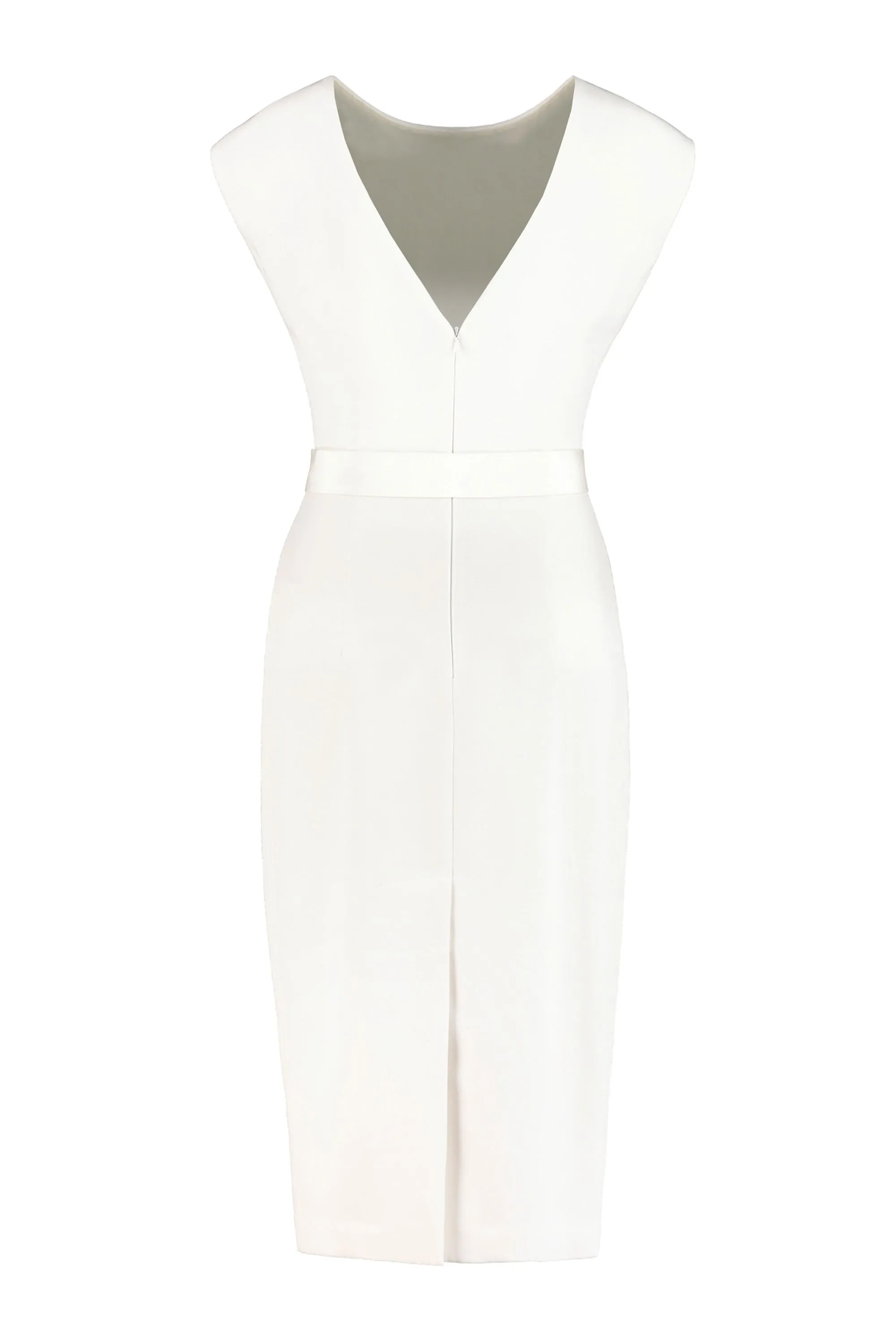 WHITFIELDIA IVORY SILK MIDI DRESS WITH THE BELT