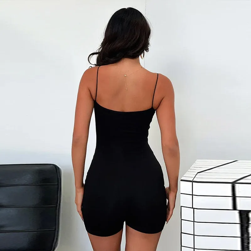 Women's Summer Spaghetti Strap Jumpsuit Playsuit Bodycon Shorts Romper