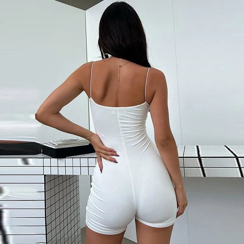 Women's Summer Spaghetti Strap Jumpsuit Playsuit Bodycon Shorts Romper